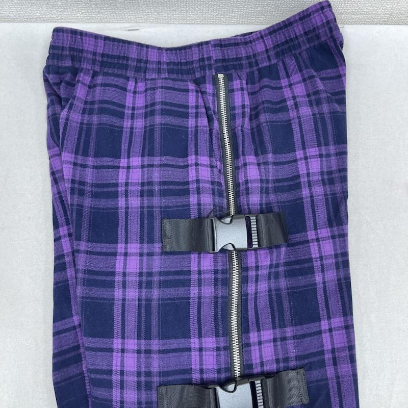 古着 USED パンツ ワークパンツ、ペインターパンツ REFLEM 地雷系 ベルト付き サイドZIP チェック パンツ rf23-c04 FREE 紫 / パープル / purple レディース USED 古着 中古 50167692