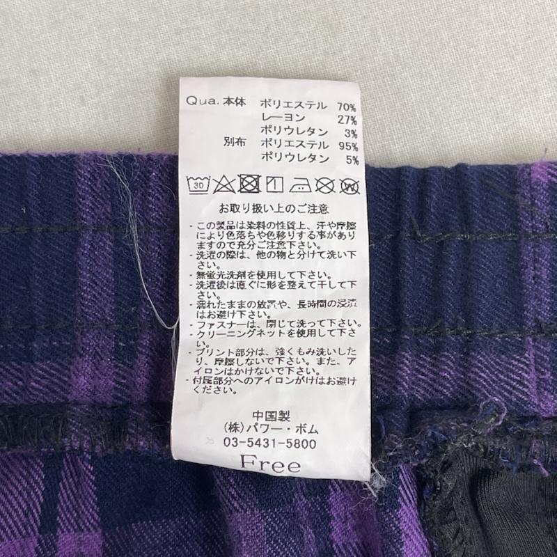 古着 USED パンツ ワークパンツ、ペインターパンツ REFLEM 地雷系 ベルト付き サイドZIP チェック パンツ rf23-c04 FREE 紫 / パープル / purple レディース USED 古着 中古 50167692
