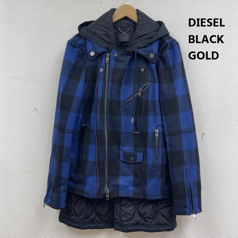 ディーゼル ブラック ゴールド DIESEL BLACK GOLD ジャケット、上着 ジャンパー、ブルゾン Jethron Jacket バッファローチェック柄 ダブルライダース ジャケット 46 青 / ブルー / blue メンズ USED 古着 中古 50167693