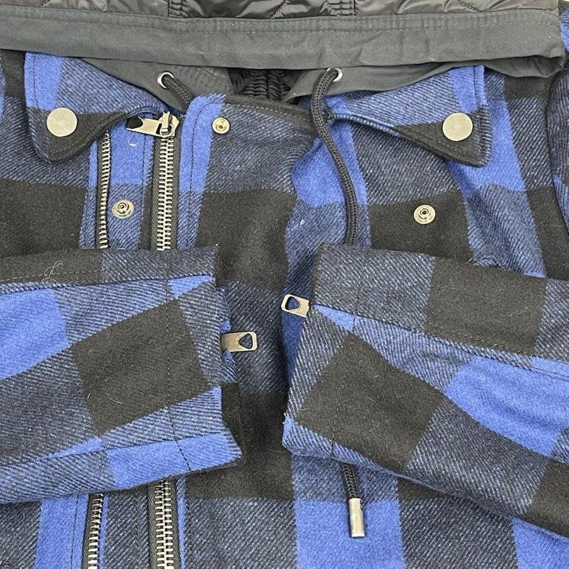 ディーゼル ブラック ゴールド DIESEL BLACK GOLD ジャケット、上着 ジャンパー、ブルゾン Jethron Jacket バッファローチェック柄 ダブルライダース ジャケット 46 青 / ブルー / blue メンズ USED 古着 中古 50167693