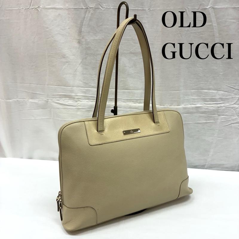 グッチ GUCCI トートバッグ トートバッグ オールド 002-1122 レザー ラウンドジップ トート バッグ A4収納 ロゴ メタル プレート - レディース USED 古着 中古 50167697