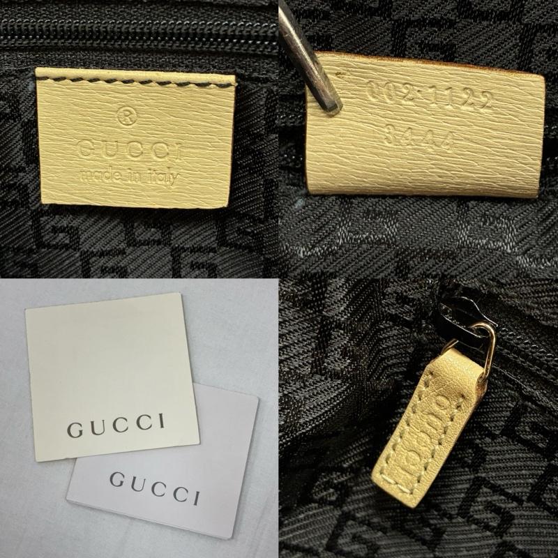 グッチ GUCCI トートバッグ トートバッグ オールド 002-1122 レザー ラウンドジップ トート バッグ A4収納 ロゴ メタル プレート - レディース USED 古着 中古 50167697