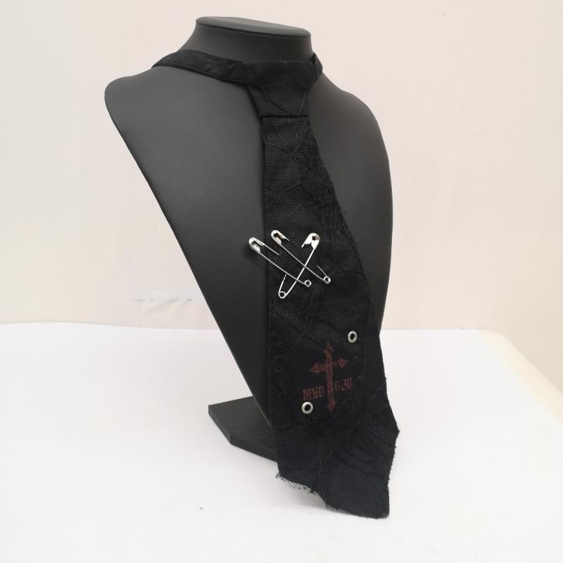 古着 USED ネクタイ ネクタイ パンク ゴシック調 ネクタイ 安全ピン付き - 黒 / ブラック / black メンズ USED 古着 中古 50167703
