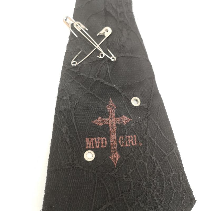 古着 USED ネクタイ ネクタイ パンク ゴシック調 ネクタイ 安全ピン付き - 黒 / ブラック / black メンズ USED 古着 中古 50167703