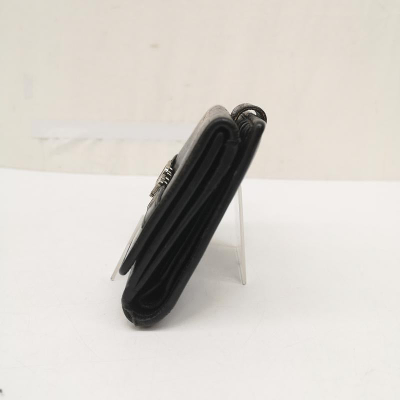 クリスチャンディオール Christian Dior 財布 二つ折り ロゴ 金具 レザー 本革 二つ折り 財布 トロッター 柄 - 黒 / ブラック / black レディース USED 古着 中古 50167710