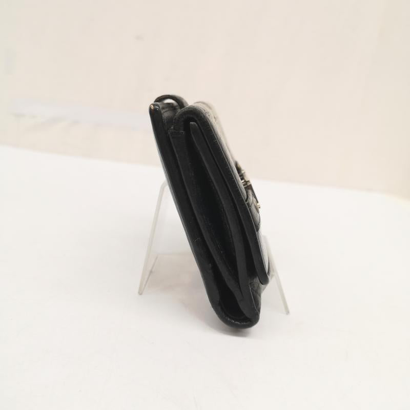 クリスチャンディオール Christian Dior 財布 二つ折り ロゴ 金具 レザー 本革 二つ折り 財布 トロッター 柄 - 黒 / ブラック / black レディース USED 古着 中古 50167710