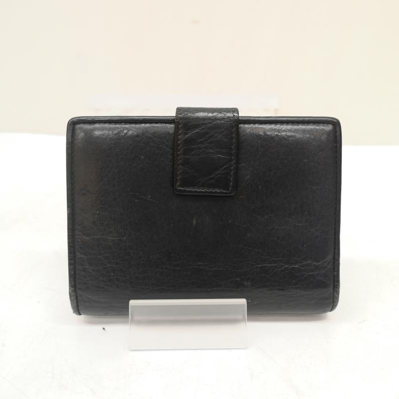 クリスチャンディオール Christian Dior 財布 二つ折り ロゴ 金具 レザー 本革 二つ折り 財布 トロッター 柄 - 黒 / ブラック / black レディース USED 古着 中古 50167710