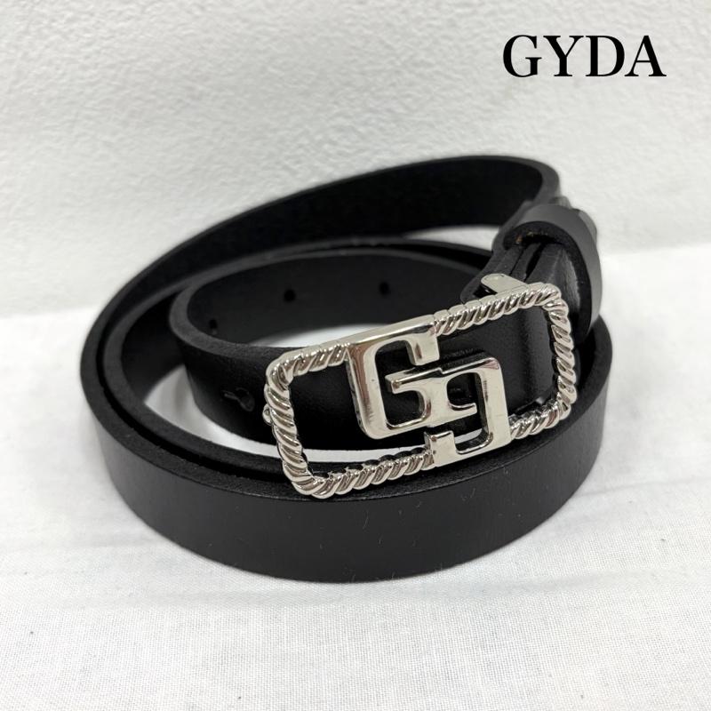 ジェイダ GYDA ベルト・バックル ベルト GGロゴ バックル レザーベルト - ロゴ、文字 黒 / ブラック / black X 銀 / シルバー / silver color レディース USED 古着 中古 50167711