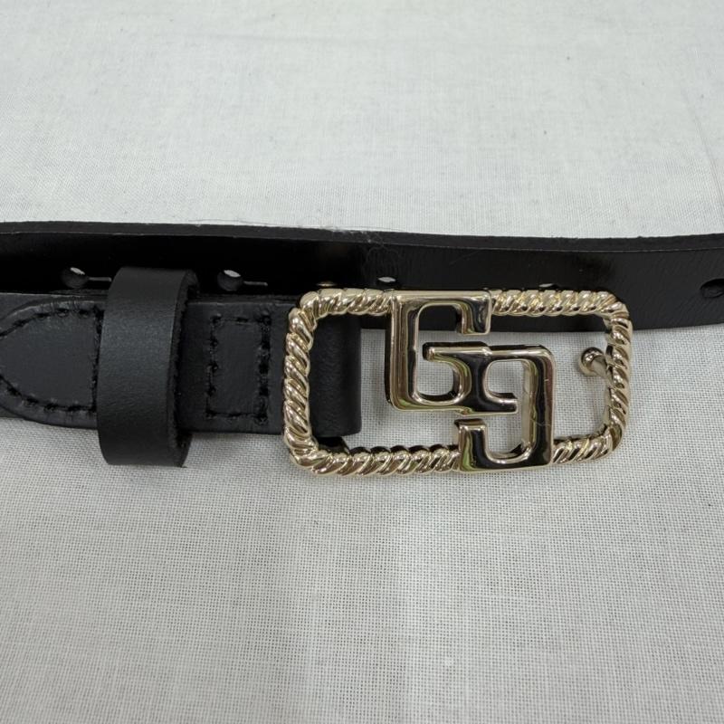 ジェイダ GYDA ベルト・バックル ベルト GGロゴ バックル レザーベルト - ロゴ、文字 黒 / ブラック / black X 金 / ゴールド / gold color レディース USED 古着 中古 50167712