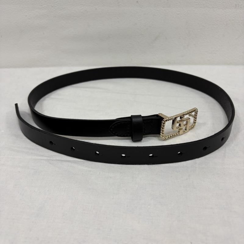 ジェイダ GYDA ベルト・バックル ベルト GGロゴ バックル レザーベルト - ロゴ、文字 黒 / ブラック / black X 金 / ゴールド / gold color レディース USED 古着 中古 50167712
