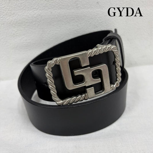 ジェイダ GYDA ベルト・バックル ベルト GGロゴ バックル ワイド レザーベルト - ロゴ、文字 黒 / ブラック / black X 銀 / シルバー / silver color レディース USED 古着 中古 50167713