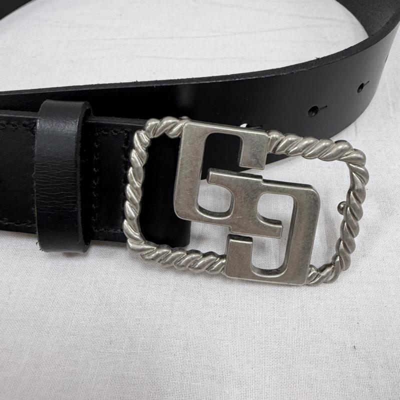 ジェイダ GYDA ベルト・バックル ベルト GGロゴ バックル ワイド レザーベルト - ロゴ、文字 黒 / ブラック / black X 銀 / シルバー / silver color レディース USED 古着 中古 50167713