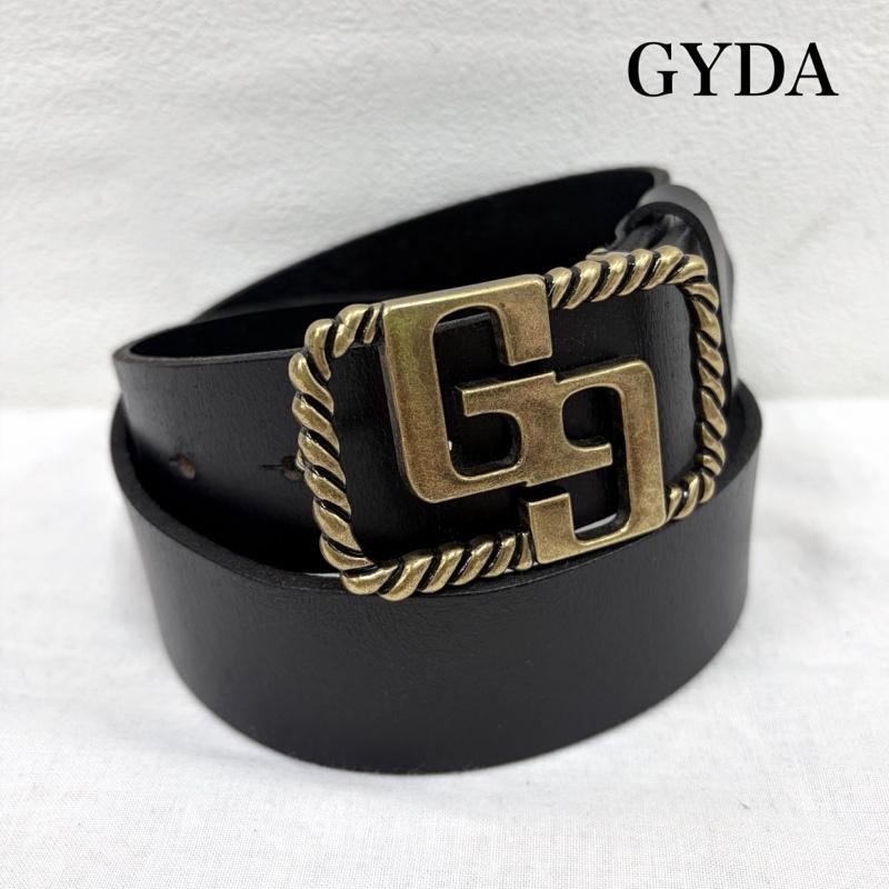 ジェイダ GYDA ベルト・バックル ベルト GGロゴ バックル ワイド レザーベルト - ロゴ、文字 黒 / ブラック / black X 金 / ゴールド / gold color レディース USED 古着 中古 50167714
