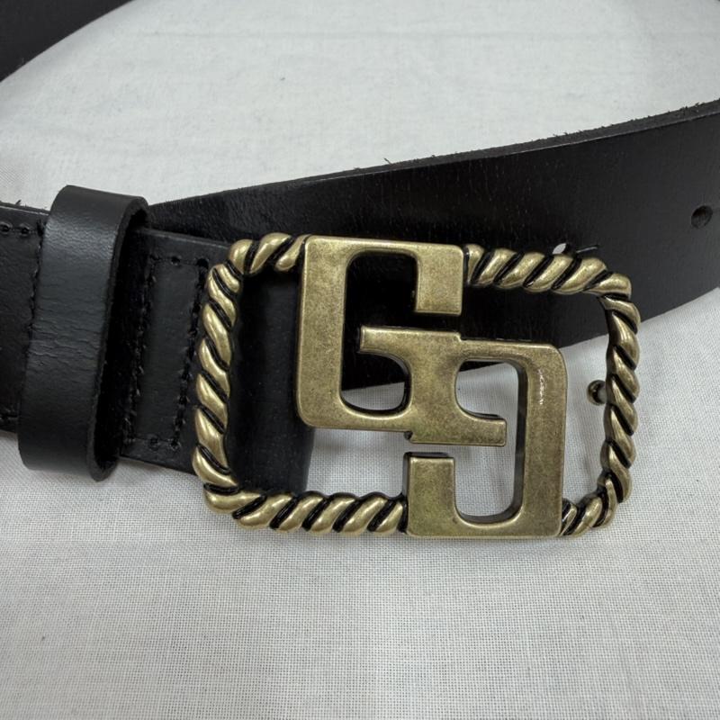 ジェイダ GYDA ベルト・バックル ベルト GGロゴ バックル ワイド レザーベルト - ロゴ、文字 黒 / ブラック / black X 金 / ゴールド / gold color レディース USED 古着 中古 50167714