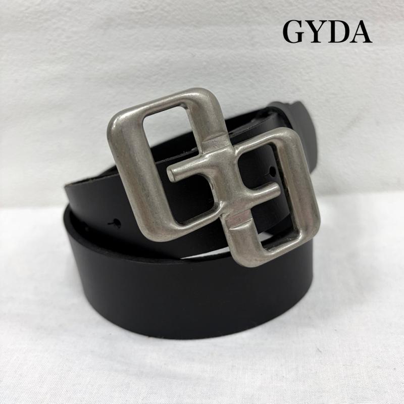 ジェイダ GYDA ベルト・バックル ベルト GGロゴ バックル ワイド レザーベルト - ロゴ、文字 黒 / ブラック / black X 銀 / シルバー / silver color レディース USED 古着 中古 50167716