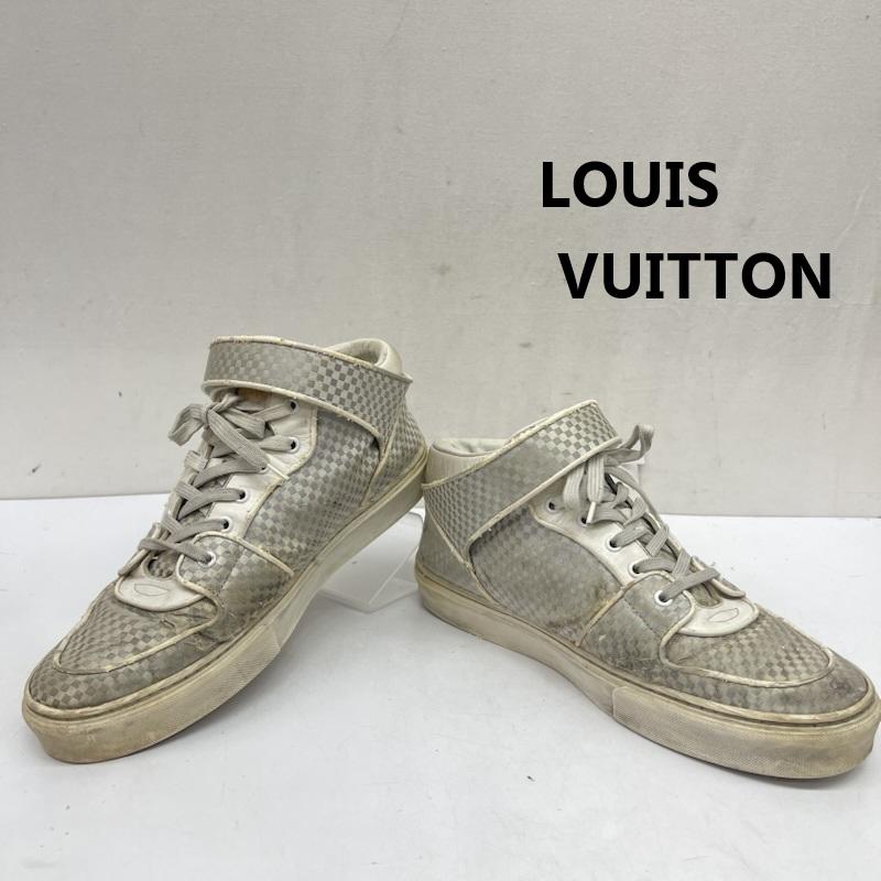 ルイヴィトン LOUIS VUITTON スニーカー スニーカー ダミエ柄 ブランドロゴ ミドルカット スニーカー GO 1110 UK：7 灰 / グレー / gray メンズ USED 古着 中古 50167719