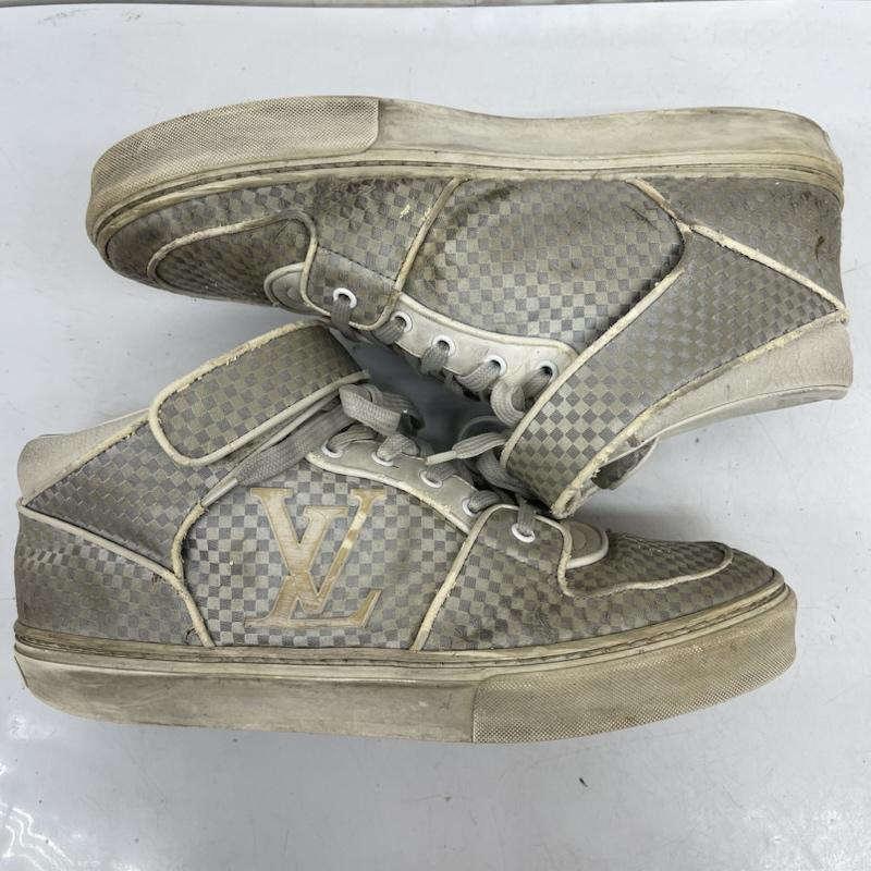 ルイヴィトン LOUIS VUITTON スニーカー スニーカー ダミエ柄 ブランドロゴ ミドルカット スニーカー GO 1110 UK：7 灰 / グレー / gray メンズ USED 古着 中古 50167719