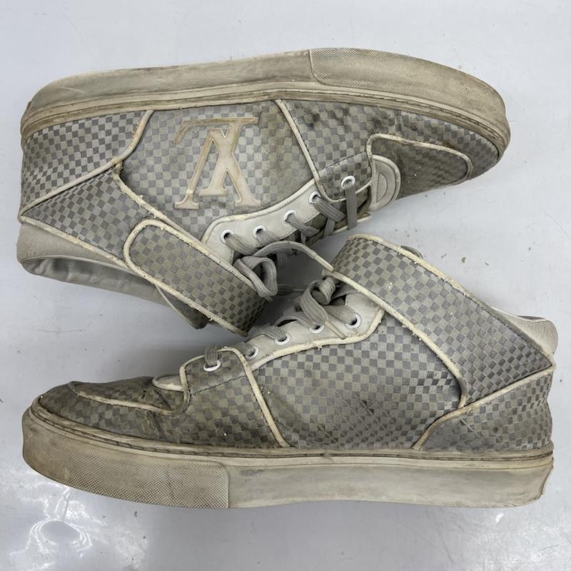 ルイヴィトン LOUIS VUITTON スニーカー スニーカー ダミエ柄 ブランドロゴ ミドルカット スニーカー GO 1110 UK：7 灰 / グレー / gray メンズ USED 古着 中古 50167719