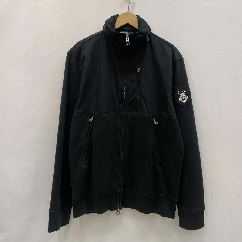 ポロラルフローレン POLO RALPH LAUREN ジャケット、上着 ジャケット、ブレザー ジップ ジャケット エンブレム ロゴ 刺繍 ブラック L 黒 / ブラック / black メンズ USED 古着 中古 50167734