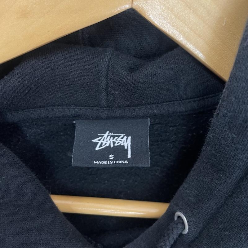 ステューシー STUSSY パーカー 長袖 フーディー ワールドツアー ロゴ グラフィック デザイン S 黒 / ブラック / black X 白 / ホワイト / white メンズ USED 古着 中古 50167741