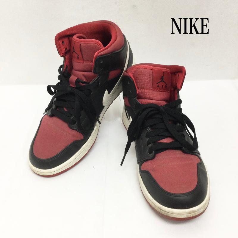 ナイキ NIKE スニーカー スニーカー ナイキ エア ジョーダン 1 ミッド レッド　ブラック 554724-020 27.0cm 黒 / ブラック / black X 赤 / レッド / red メンズ USED 古着 中古 50167744