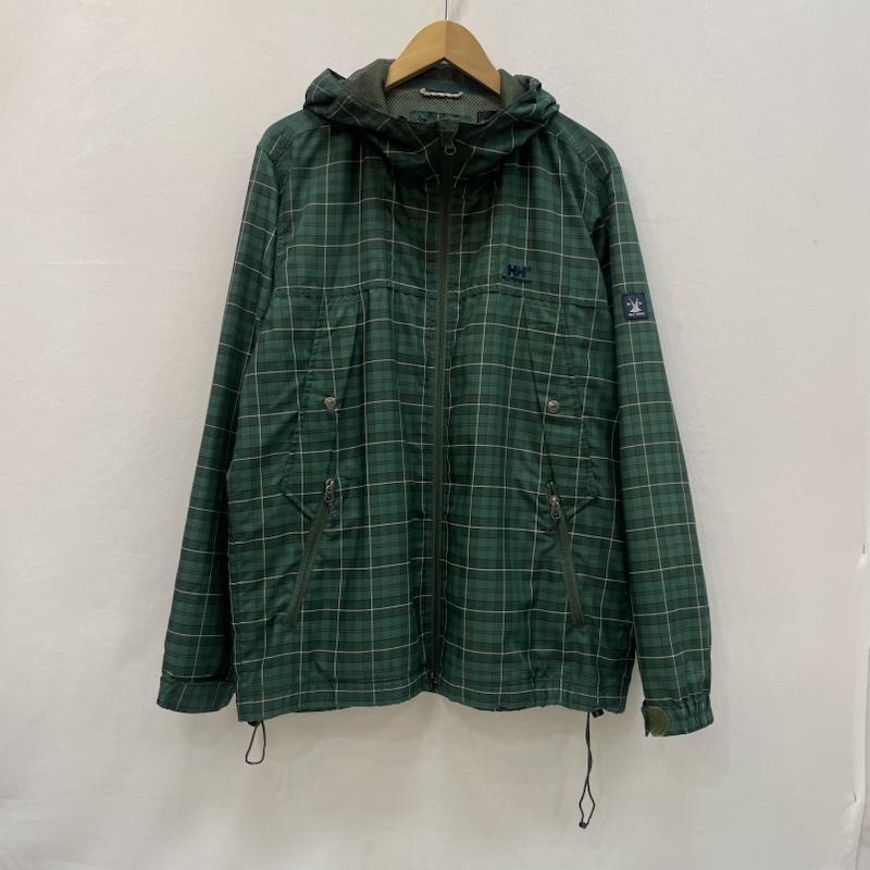 ヘリーハンセン HELLY HANSEN ジャケット、上着 ジャンパー、ブルゾン アンデネス パーカー ナイロン ジャケット チェック柄 L チェック 緑 / グリーン / green X 黒 / ブラック / black X 白 / ホワイト / white メンズ USED 古着 中古 50167745