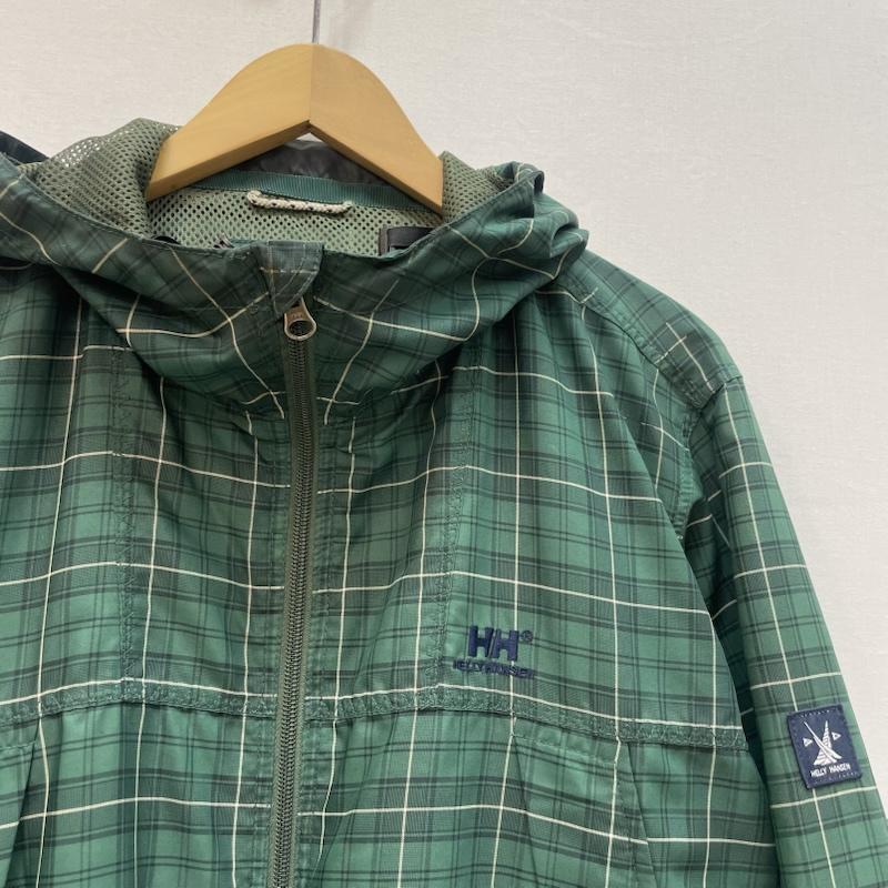 ヘリーハンセン HELLY HANSEN ジャケット、上着 ジャンパー、ブルゾン アンデネス パーカー ナイロン ジャケット チェック柄 L チェック 緑 / グリーン / green X 黒 / ブラック / black X 白 / ホワイト / white メンズ USED 古着 中古 50167745