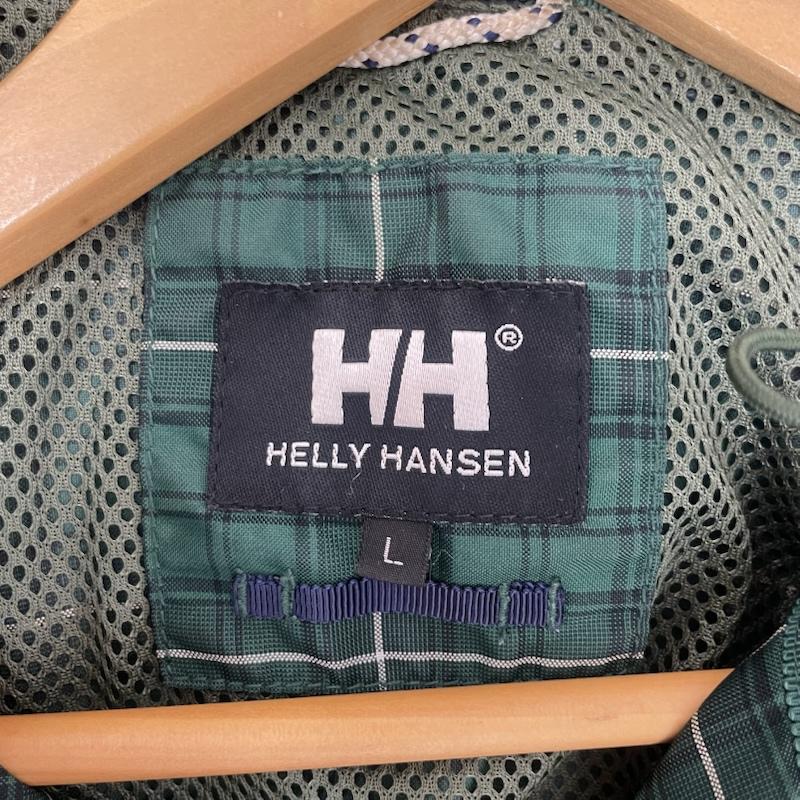 ヘリーハンセン HELLY HANSEN ジャケット、上着 ジャンパー、ブルゾン アンデネス パーカー ナイロン ジャケット チェック柄 L チェック 緑 / グリーン / green X 黒 / ブラック / black X 白 / ホワイト / white メンズ USED 古着 中古 50167745