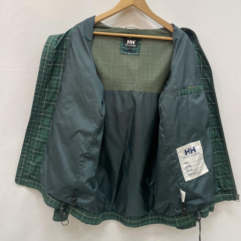 ヘリーハンセン HELLY HANSEN ジャケット、上着 ジャンパー、ブルゾン アンデネス パーカー ナイロン ジャケット チェック柄 L チェック 緑 / グリーン / green X 黒 / ブラック / black X 白 / ホワイト / white メンズ USED 古着 中古 50167745