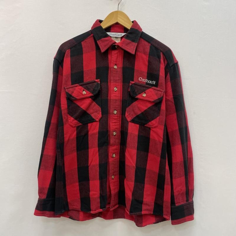 カーハート Carhartt シャツ、ブラウス 長袖 長袖 ネルシャツ バッファロー チェック ブロック チェック M 赤 / レッド / red X 黒 / ブラック / black メンズ USED 古着 中古 50167746