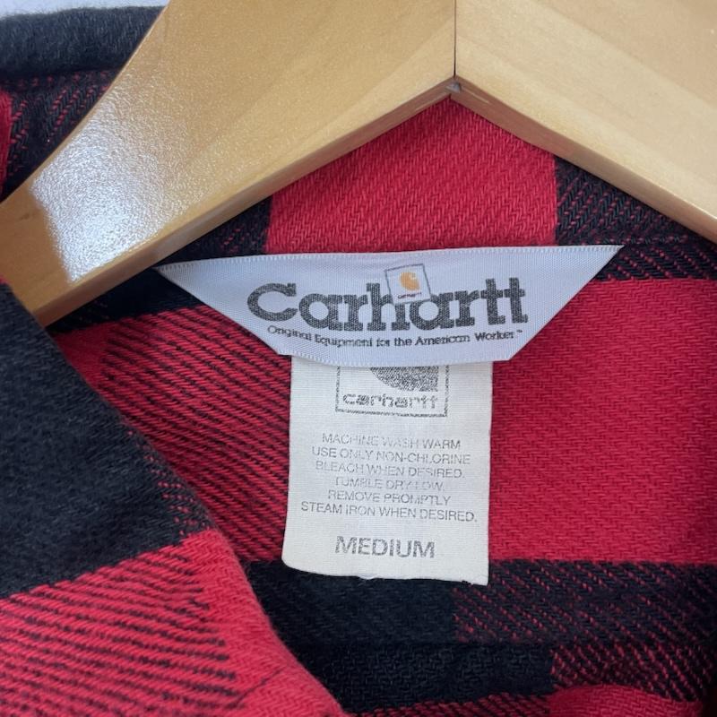 カーハート Carhartt シャツ、ブラウス 長袖 長袖 ネルシャツ バッファロー チェック ブロック チェック M 赤 / レッド / red X 黒 / ブラック / black メンズ USED 古着 中古 50167746