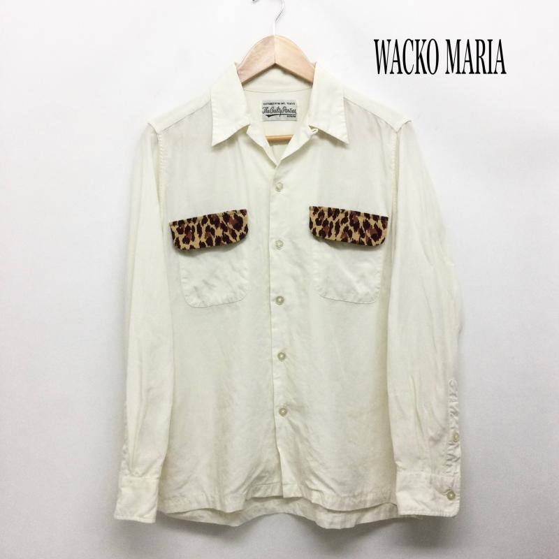 ワコマリア WACKO MARIA シャツ、ブラウス 長袖 wacko maria オープンカラーシャツ 胸ダブルフラップ S 無地 白 / ホワイト / white メンズ USED 古着 中古 50167747
