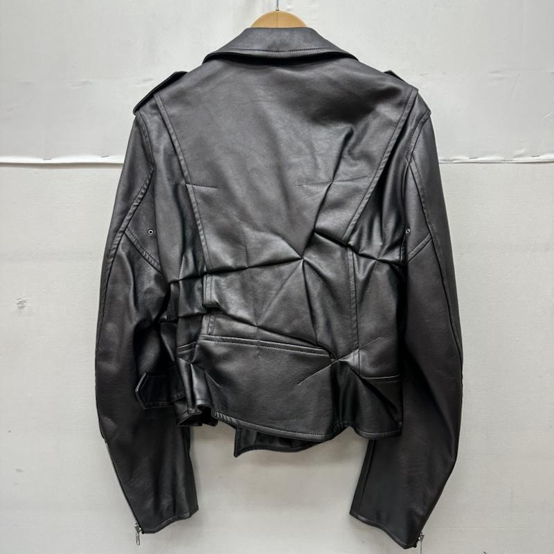コムデギャルソンオムプリュス COMME des GARCONS HOME PLUS ジャケット、上着 ジャンパー、ブルゾン 21SS フェイクレザー 変形 ダブル ライダース ジャケット PG-J016 S チャコールグレー / チャコールグレー / メンズ USED 古着 中古 50167751