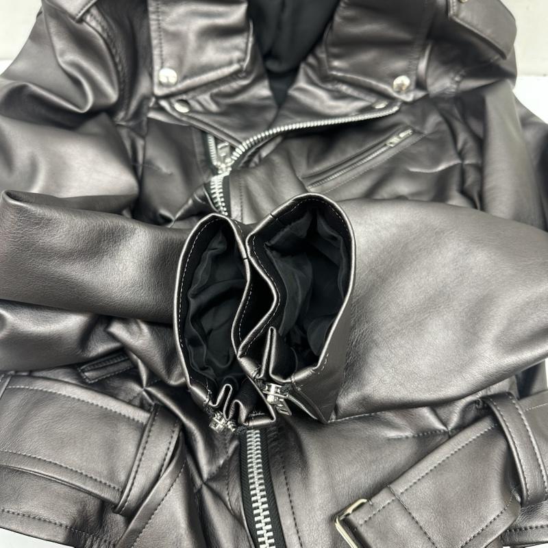 コムデギャルソンオムプリュス COMME des GARCONS HOME PLUS ジャケット、上着 ジャンパー、ブルゾン 21SS フェイクレザー 変形 ダブル ライダース ジャケット PG-J016 S チャコールグレー / チャコールグレー / メンズ USED 古着 中古 50167751