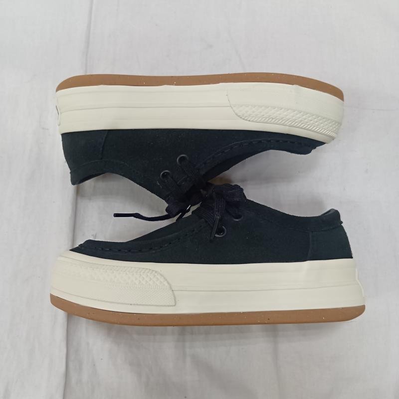 コンバース CONVERSE スニーカー スニーカー ALL STAR R BOARDERSTAR MOCCASIN OX オールスターR ボーダースター モカシン オックス 1SE365 厚底 24.0cm 無地 白 / ホワイト / white X 黒 / ブラック / black レディース USED 古着 中古 50167757