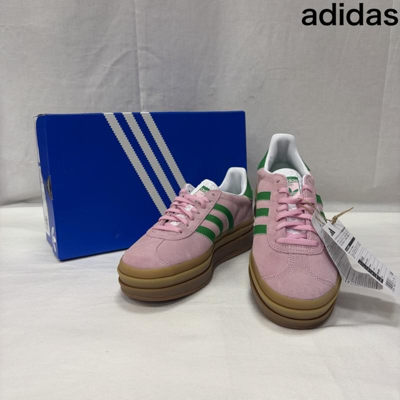 アディダス adidas スニーカー スニーカー ガゼルボールド Gazelle Bold ピンク グレーン ie0420 厚底スニーカー 24.5cm 無地 桃 / ピンク / pink X 緑 / グリーン / green レディース USED 古着 中古 50167761