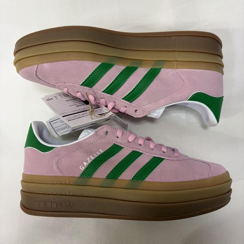 アディダス adidas スニーカー スニーカー ガゼルボールド Gazelle Bold ピンク グレーン ie0420 厚底スニーカー 24.5cm 無地 桃 / ピンク / pink X 緑 / グリーン / green レディース USED 古着 中古 50167761