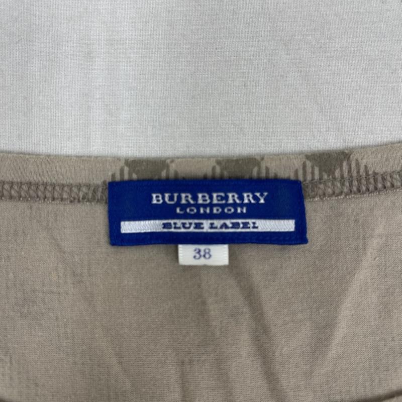 バーバリー・ブルーレーベル BURBERRY BLUE LABEL カットソー 半袖 ノバチェック柄 パフスリーブ 半袖 Tシャツ カットソー 36 ベージュ / ベージュ / beige レディース USED 古着 中古 50167765