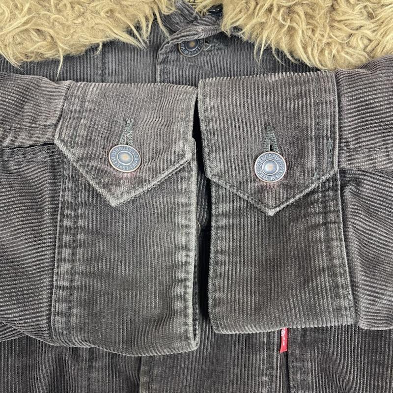 リーバイス Levi s ジャケット、上着 ジャンパー、ブルゾン 襟ボア付き コーデュロイ カバーオール ワーク ジャケット XL 茶 / ブラウン / brown メンズ USED 古着 中古 50167771