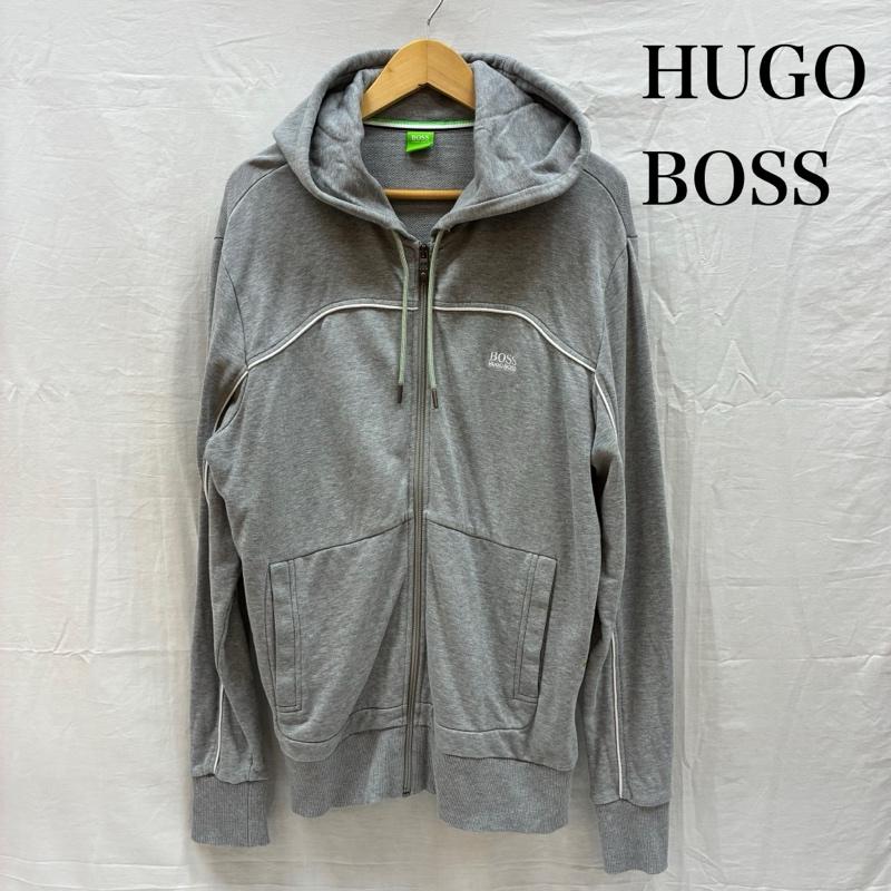 ヒューゴボス HUGO BOSS パーカー 長袖 刺繍 ロゴ パイピングライン ジップアップ パーカー L メンズ USED 古着 中古 50167777