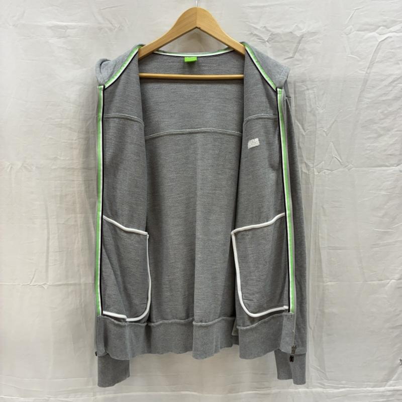ヒューゴボス HUGO BOSS パーカー 長袖 刺繍 ロゴ パイピングライン ジップアップ パーカー L メンズ USED 古着 中古 50167777
