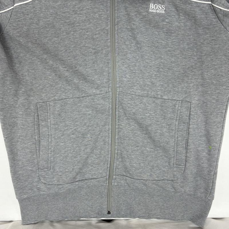 ヒューゴボス HUGO BOSS パーカー 長袖 刺繍 ロゴ パイピングライン ジップアップ パーカー L メンズ USED 古着 中古 50167777