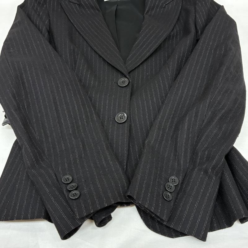 マックスマーラ Max Mara スーツ パンツスーツ アンゴラ カシゴラ 混 ウール ピンストライプ サイドベルト 2B テーラード ジャケット スラックス セットアップ - レディース USED 古着 中古 50167781
