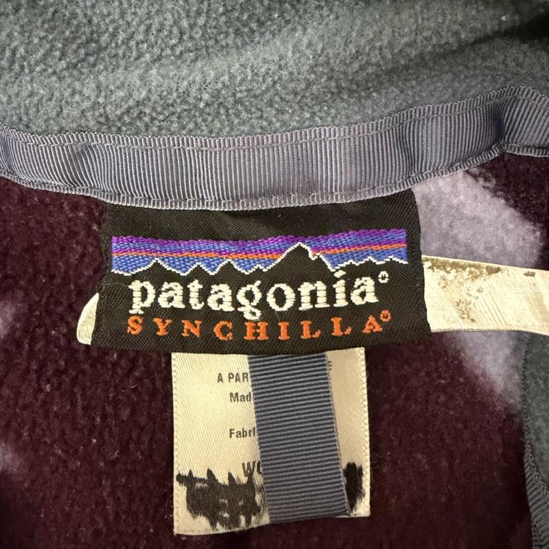 パタゴニア patagonia ベスト ベスト USA製 synchilla vest 花柄フリースベスト シンチラ 総柄 M M 総柄 紫 / パープル / purple レディース USED 古着 中古 50167785
