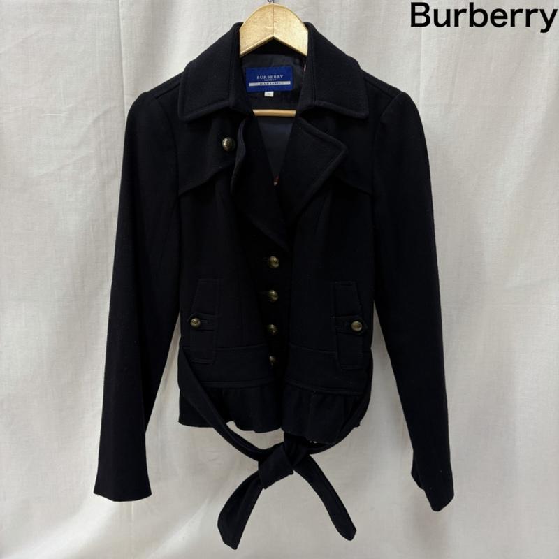 バーバリー・ブルーレーベル BURBERRY BLUE LABEL ジャケット、上着 ジャケット、ブレザー ナポレオンジャケット風 裾フリルウールコート navy 38 38 無地 紺 / ネイビー / navy レディース USED 古着 中古 50167788