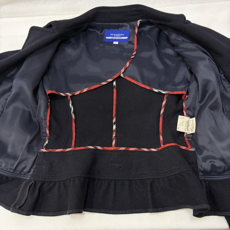 バーバリー・ブルーレーベル BURBERRY BLUE LABEL ジャケット、上着 ジャケット、ブレザー ナポレオンジャケット風 裾フリルウールコート navy 38 38 無地 紺 / ネイビー / navy レディース USED 古着 中古 50167788