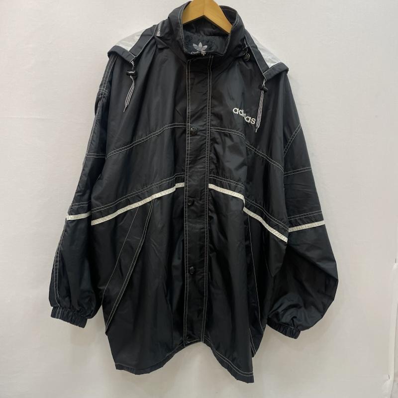 アディダス adidas ジャケット、上着 ジャンパー、ブルゾン 90s ナイロン ジャケット トレフォイル パイピング ライン L 黒 / ブラック / black X 白 / ホワイト / white メンズ USED 古着 中古 50167797