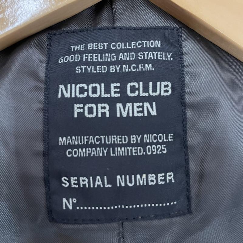 ニコルクラブフォーメン NICOLE CLUB FOR MEN ジャケット、上着 レザージャケット ラムレザー 羊革 ダウン ジャケット 46 チャコールグレー / チャコールグレー / メンズ USED 古着 中古 50167800