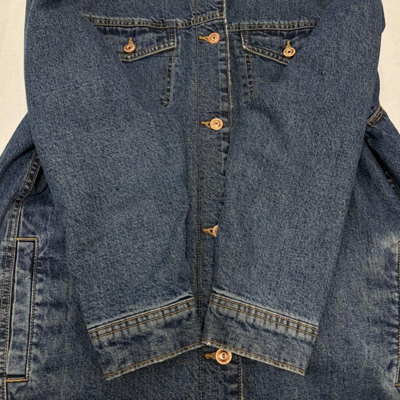 ザラ ZARA コート コート一般 ボアカラー デニム ロング コート M 無地 インディゴ / インディゴ / Indigo X 白 / ホワイト / white レディース USED 古着 中古 50167804