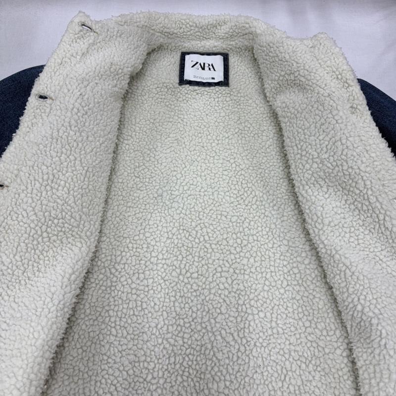 ザラ ZARA コート コート一般 ボアカラー デニム ロング コート M 無地 インディゴ / インディゴ / Indigo X 白 / ホワイト / white レディース USED 古着 中古 50167804